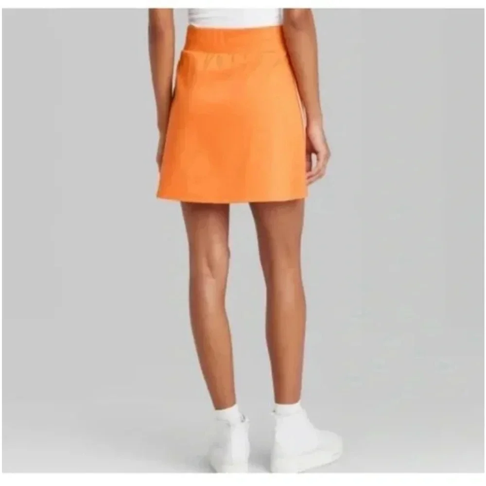 Wild Fable Mini Tennis Skirt Juniors Size S Orange w/ White/Dark Orange Stripes